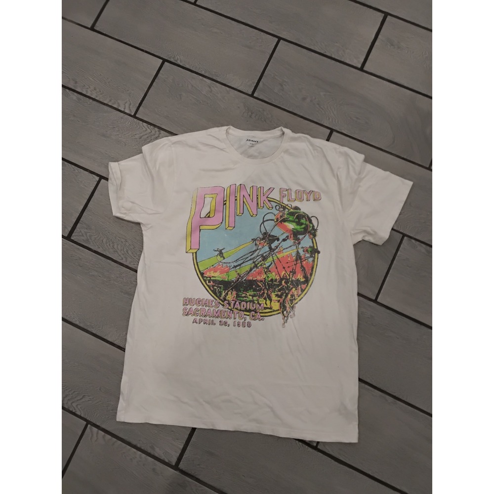 Old Navy Pink Floyd Hughes Stadium Sacramento CA April 30 1980 White XL‎ Tall